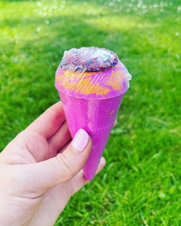 Rainbow Kiss Ice Cream Cone Bath Bomb